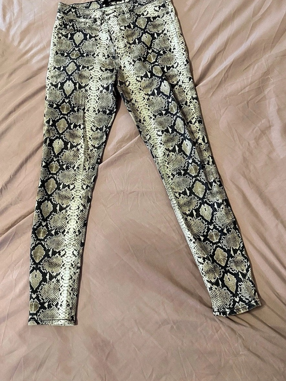 Hudson Los Angeles  High-Rise Super Skinny Ankle Jeans in Python print